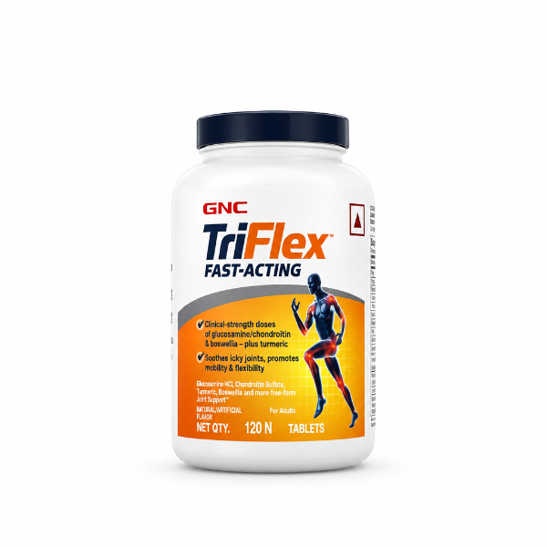 GNC TriFlex Fast-Acting 120 Tablets – Glucosamine, Chondroitin & Boswellia | 91Servings