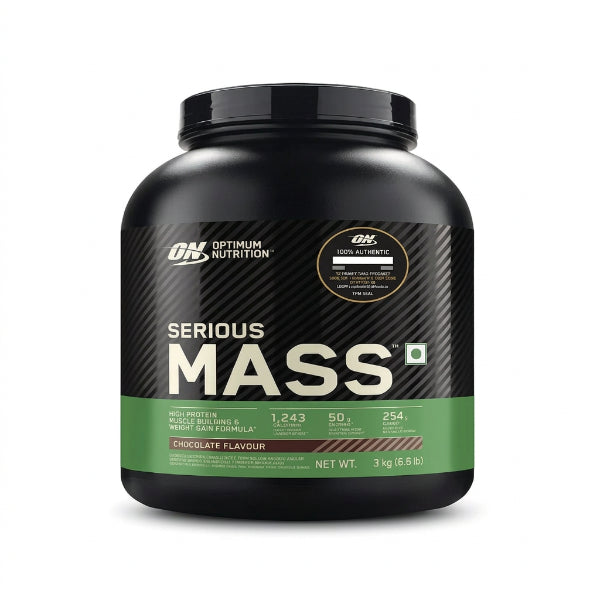 ON Serious Mass Chocolate 3kg – 1,243 Cal, 50g Protein, 254g Carbs per Serving | 91Servings