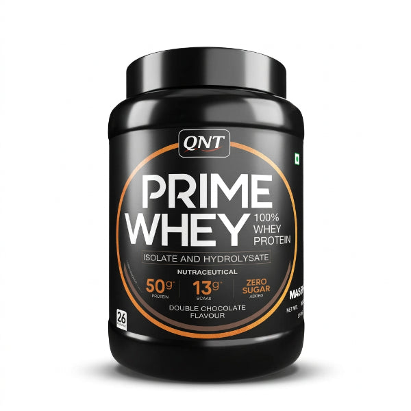 QNT Prime Whey 100% Whey Protein Isolate & Hydrolysate 1kg – 50g Protein 26 Servings Double Chocolate | 91Servings