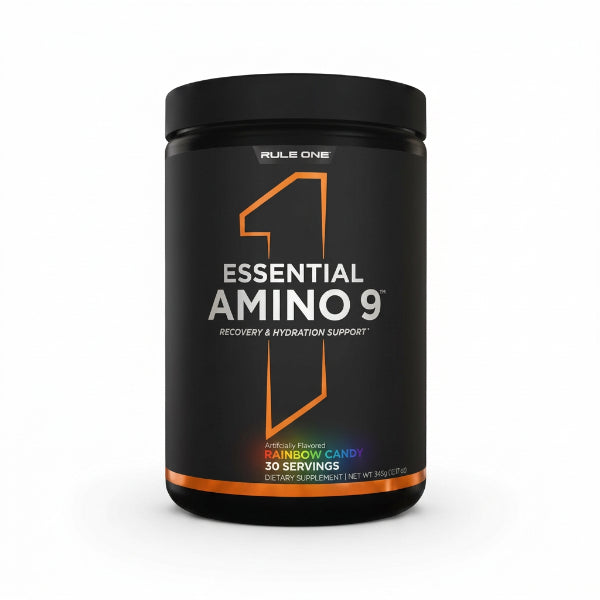 Rule 1 Essential Amino 9 Rainbow Candy 345g – 7.5g EAAs, 5g BCAAs, 500mg Electrolytes, 30 Servings | 91Servings
