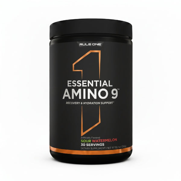 Rule 1 Essential Amino 9 Sour Watermelon 345g – 7.5g EAAs, 5g BCAAs, 500mg Electrolytes, 30 Servings | 91Servings