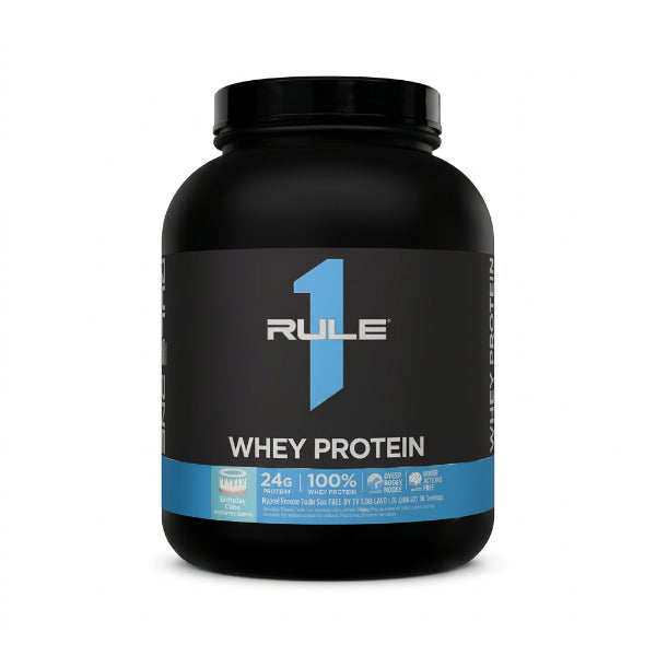 Rule 1 Whey Protein Birthday Cake 5lb – 24g Protein, 100% Whey, 58 Servings | 91Servings