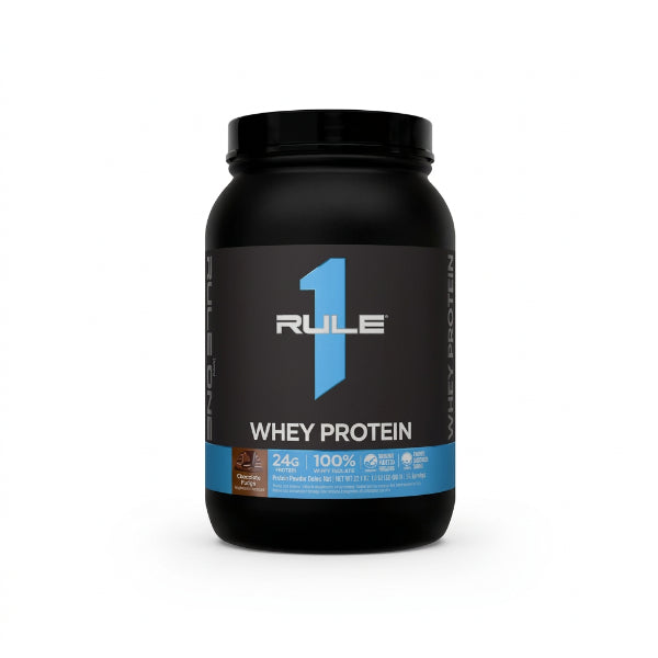 Rule 1 Whey Protein Chocolate Fudge 2lb – 24g Protein, 100% Whey, 28 Servings | 91Servings