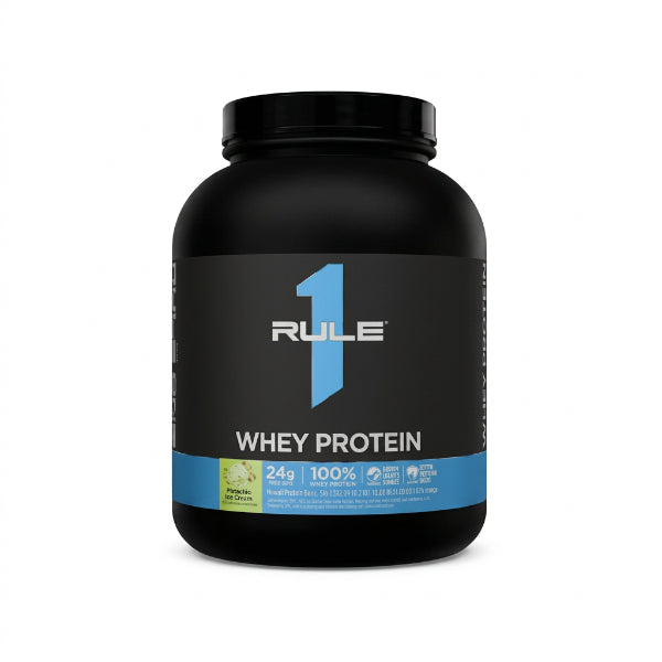 Rule 1 Whey Protein Pistachio Ice Cream 5lb – 24g Protein, 100% Whey, 47 Servings | 91Servings
